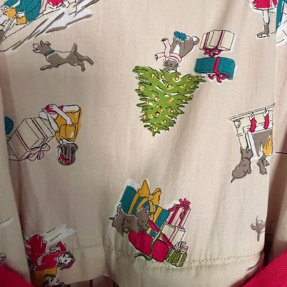 Vintage Joules Christmas Themed Girls Dress Sleeveless Size 4-5